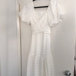 ASTR sonnet puff sleeve midi dress size xs